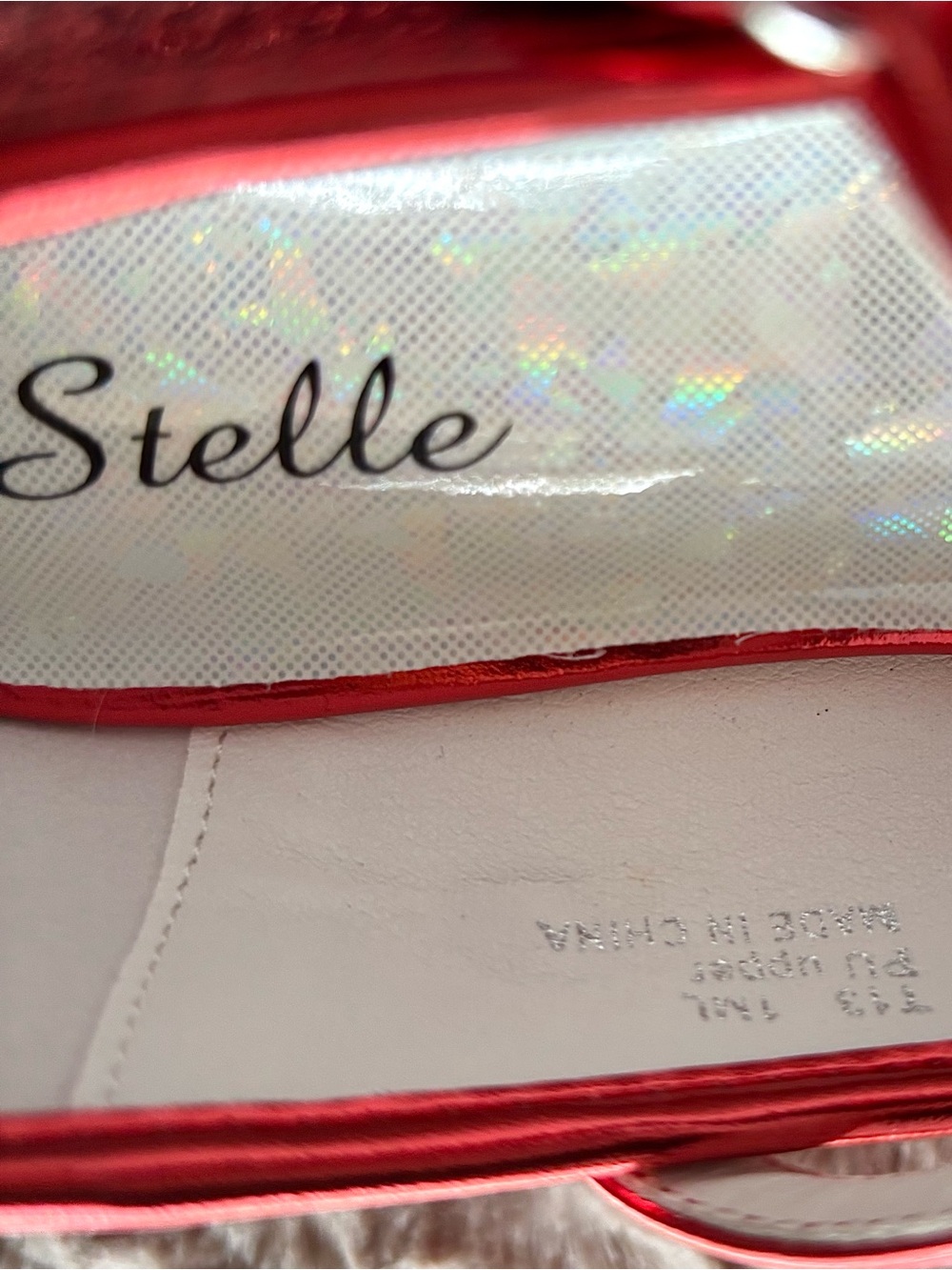 Stelle Red Sparkle Princess Heels w/ Gold Rhinestone Crown – Girls Size 2 - Picture 9 of 9
